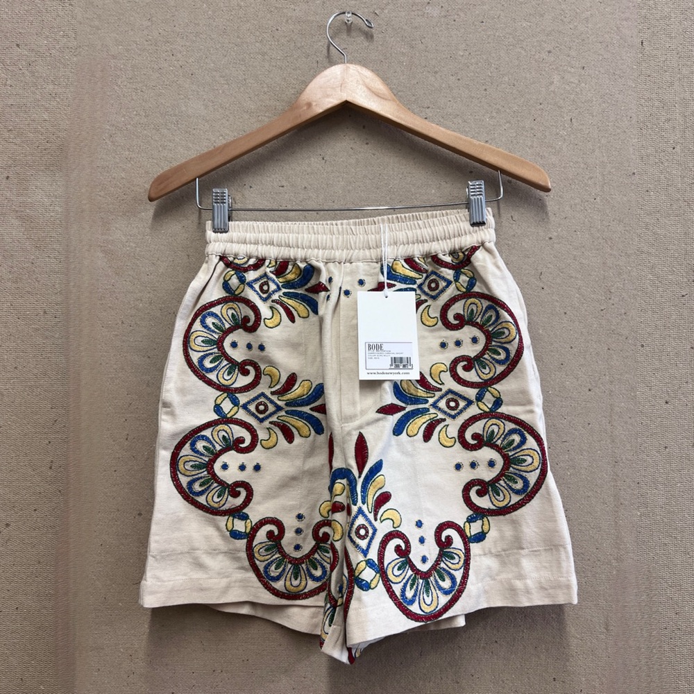 Bode Embroidered Carnival Shorts